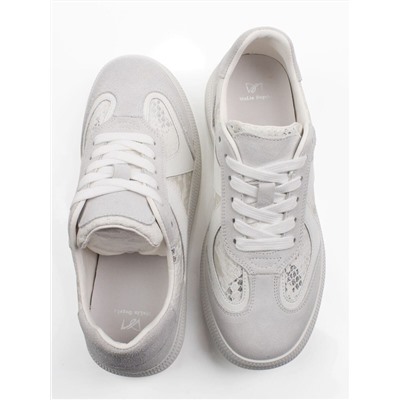 03-A1024-9 WHITE/LT. GRAY Полуботинки спортивные женские (натуральная замша,натуральная кожа)