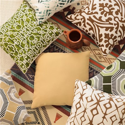 Наволочка декоративная 40×40 см, Pattern green, 100% хлопок
