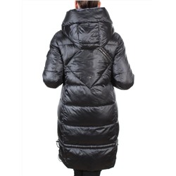 9106 BLACK Пальто зимнее женское  FLOWEROVE (200 гр. холлофайбера)
