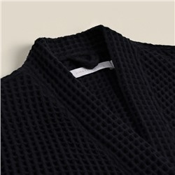 Халат вафельный женский SL HOME: Boho «Дарк Маре», хлопок 100%, чёрный