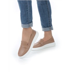 03-ZL-8501 DK. BEIGE/BROWN Полуботинки женские (натуральная кожа)