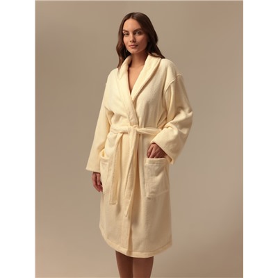Халат махровый женский SL HOME: Basic «Айвори», хлопок 100%, молочный