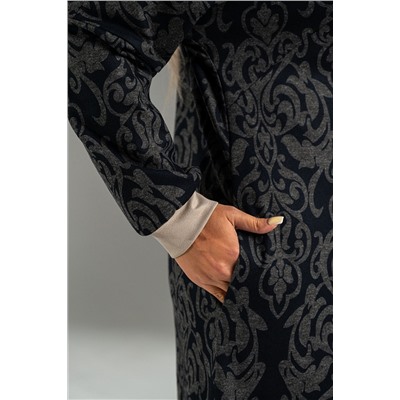 Платье А-303 синий на сером