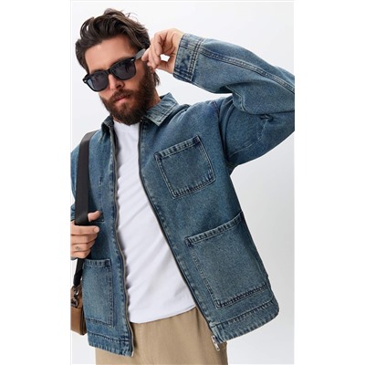 Куртка джинс F611-1260 d.blue