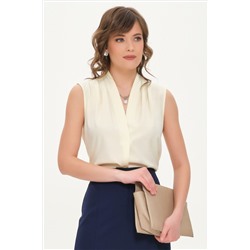 Блузка без рукавов цвета слоновая кость