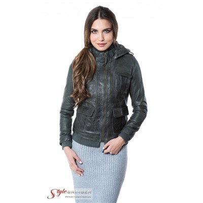 Куртка кожаная ARBEX F123 grey