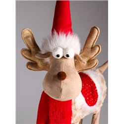 Интерьерная кукла текстильная «Золотой лосик в красном колпаке», 26×15×60 см