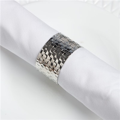 Набор салфеток с декоративными кольцами «Этель» White pleasure, 40×40 см - 2 шт., 100% хлопок, саржа 190 г/м²