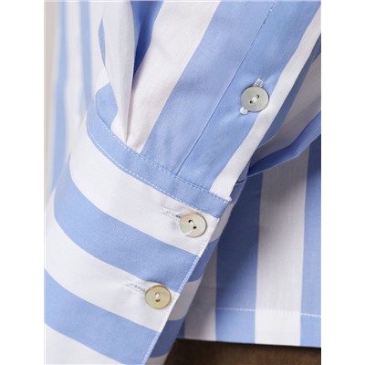 Блузка свободного силуэта в широкую полоску из 100 % хлопка