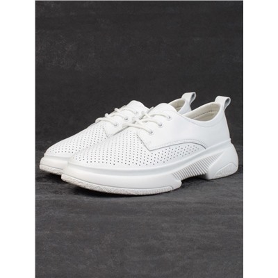 03-PDXL140-1 WHITE Кроссовки женские (натуральная кожа)
