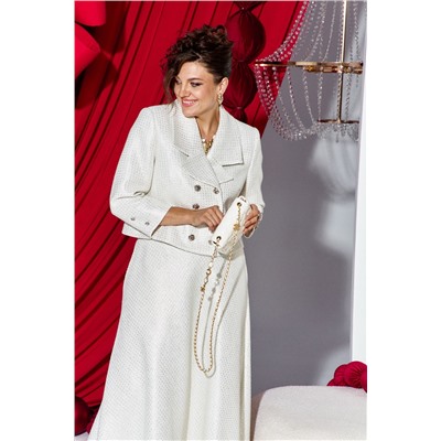 Жакет, юбка Vittoria Queen 27223 молочно-серебристый