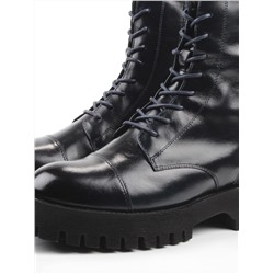 01-B2103B-10F INK BLUE Ботинки демисезонные женские (натуральная кожа, байка)