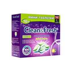 Таблетки для посудомоечных машин Clean&Fresh All in1 mini tabs, 100 шт