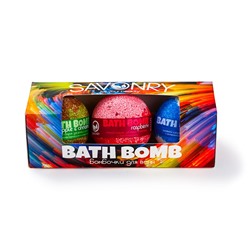 Набор BATH BOMB (Набор бурлящих шариков ЯБЛОКО/КОРИЦА-МАЛИНА-МОРСКИЕ ВОДОРОСЛИ), 3шт.