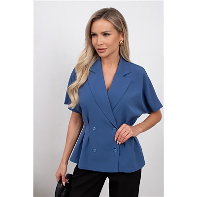 Жакет синий с короткими рукавами Абелия №6