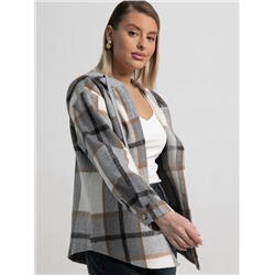 Рубашка теплая с капюшоном Олиссия (серая) Б15504-18М