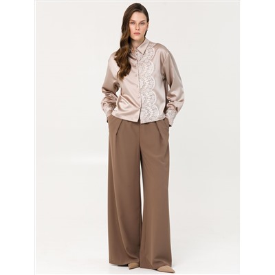Брюки-палаццо серо-коричневые
