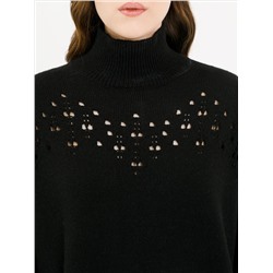 Свитер чёрный вязаный с ажурным рисунком