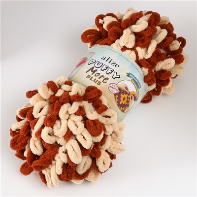 Плюшевая пряжа для вязания руками ALIZE, Puffy More Plus, 100% микрополиэстер, 11 м/250 г, (8010)