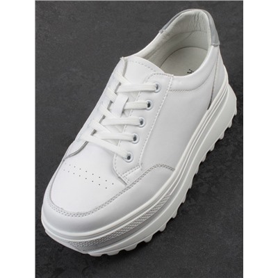 03-YC282-1 WHITE Кроссовки женские (натуральная кожа)