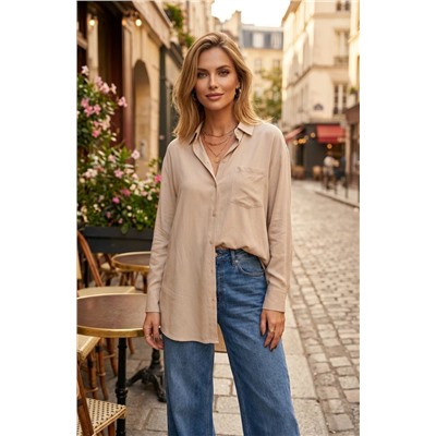 Рубашка лен OVER SIZE