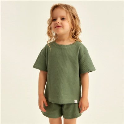 Пижама детская SL HOME, размер 36 (134-140 см), оливковая