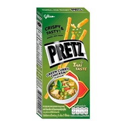 Печенье-палочки со вкусом зелёного карри с курицей Glico Pretz Green Curry Chicken 18 гр