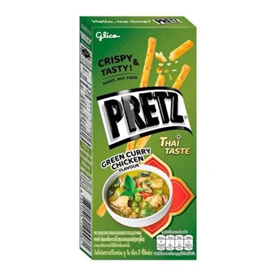Печенье-палочки со вкусом зелёного карри с курицей Glico Pretz Green Curry Chicken 18 гр