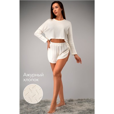 Женская пижама с шортами из ажурного хлопка Happyfox