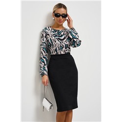 Платье-футляр комбинированное