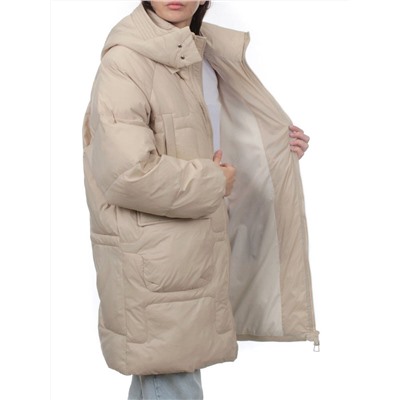 3061 BEIGE Пуховик зимний женский (80% пух, 20% перо)