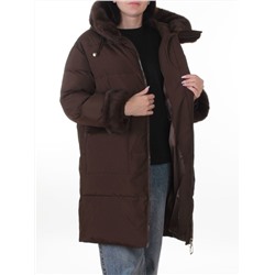 6093 BROWN (COFFEE) Куртка зимняя женская оверсайз (200 гр. холлофайбер)