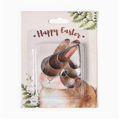 Кухонный набор «Этель. Пасхальный кролик»: полотенце 40×73 см, саржа 190 г/м², формочки для печенья