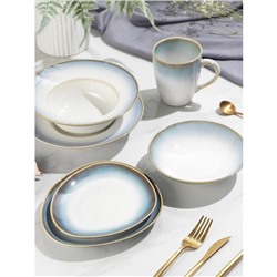 Кружка Magistro «Пэвэти», 350 мл, фарфор, белая, голубая