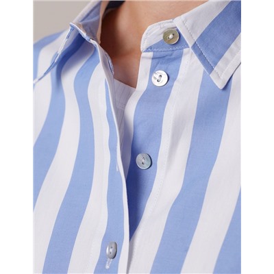 Блузка свободного силуэта в широкую полоску из 100 % хлопка