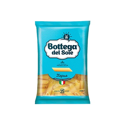 «Bottega del Sole», макаронные изделия «Перья», 400 г
