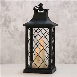 Светильник фонарь настольный 31 см черный три свечи / W672-14-2 /уп 24/от батареек