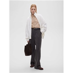 Свитер свободного кроя с разъемным замком, белый