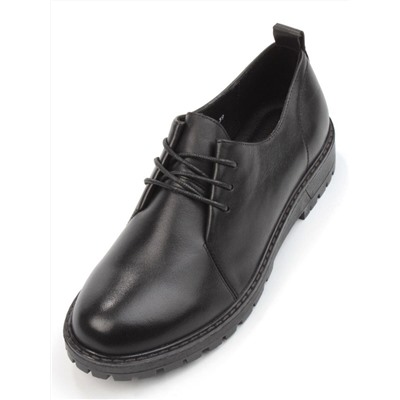 03-DYL76-1 BLACK Полуботинки женские (натуральная кожа)