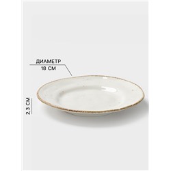 Тарелка Magistro Alpine Frost, d=18 см, фарфор, белая