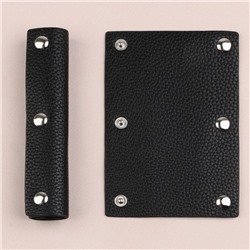 Накладки на ручку для сумки, на кнопках, 13×9 см, 2 шт., чёрные