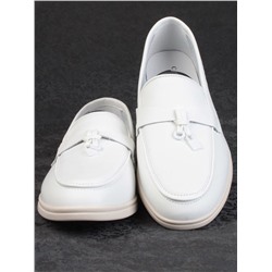 03-B416-1 WHITE Лоферы женские (натуральная кожа)