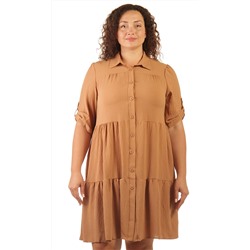 Платье женское ярусное на пуговицах 253630, размер 52,54,56,58