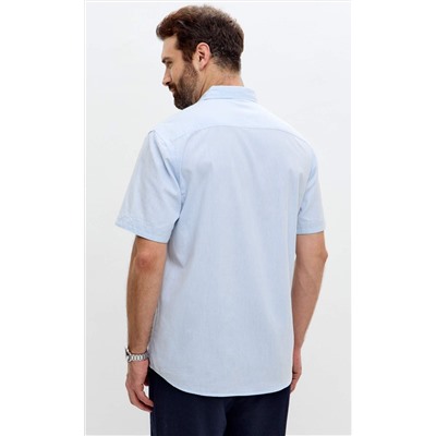Рубашка к/р лен F611-0485 l.blue