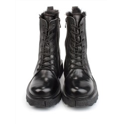 04-YPM5827A BLACK Ботинки зимние женские (натуральная кожа, натуральный мех)
