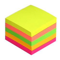 Блок с липким краем, 51×51 мм, 400 листов, флуоресцентный, 5 цветов