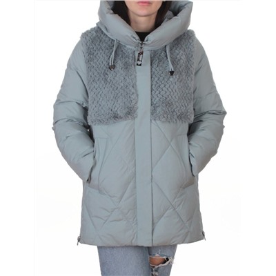 M-8800 GRAY/LT. BLUE Куртка зимняя стеганная женская (150 гр. холлофайбер)