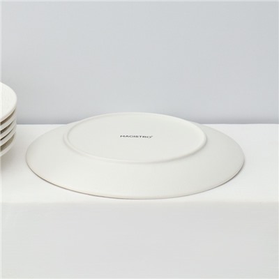 Десертные тарелки Magistro Lofty, d=20 см, набор 6 шт., фарфор, белые