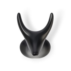 Крючок мебельный CAPPIO BAMBI, двухрожковый, цинк, цвет чёрный