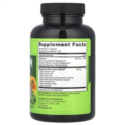 NATURELO, хелат глицината магния, 200 мг, 120 вегетарианских капсул
